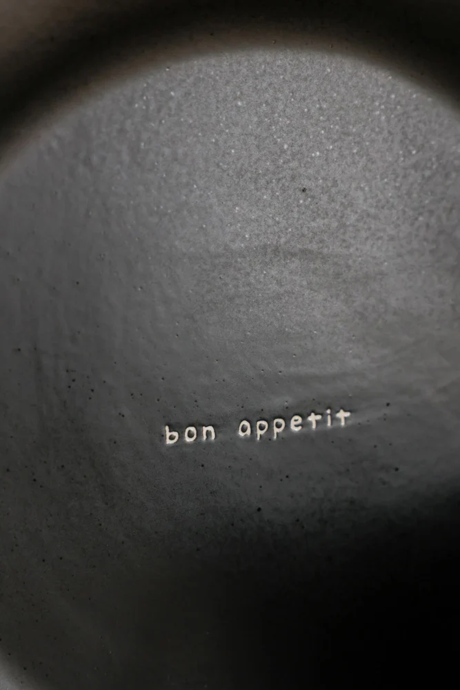 12 Piece Black & Off-White Edge Bon Appetit Dinner Set - Image 6