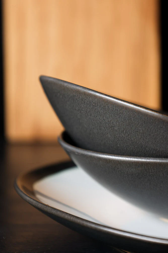 12 Piece Monochrome Handmade Dinner Set - Image 10
