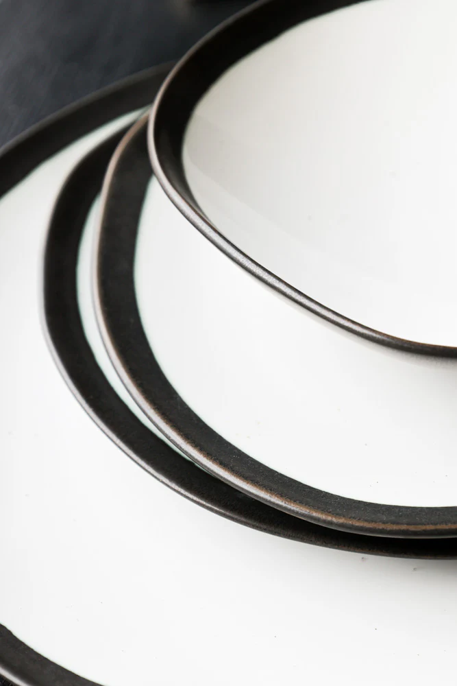 12 Piece Monochrome Handmade Dinner Set - Image 8