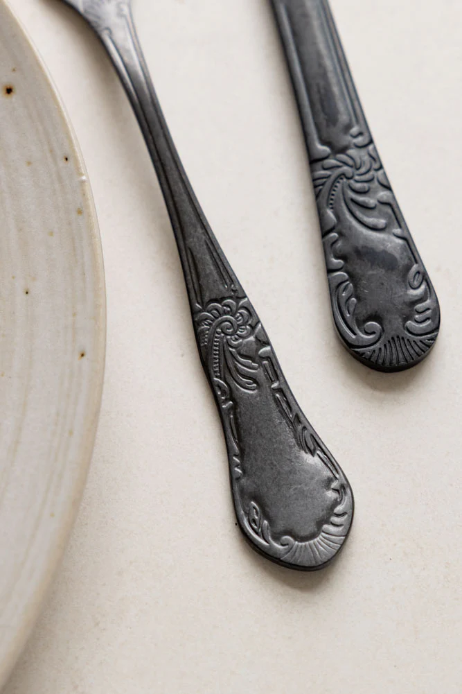 24-Piece Dark Silver Cutlery Set - Image 5