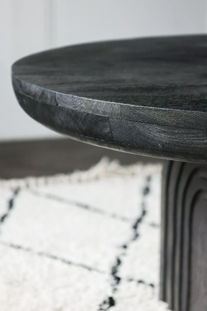 Abstract Black Mango Wood Coffee Table - Image 4