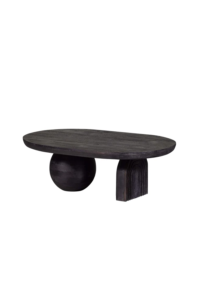 Abstract Black Mango Wood Coffee Table - Image 8