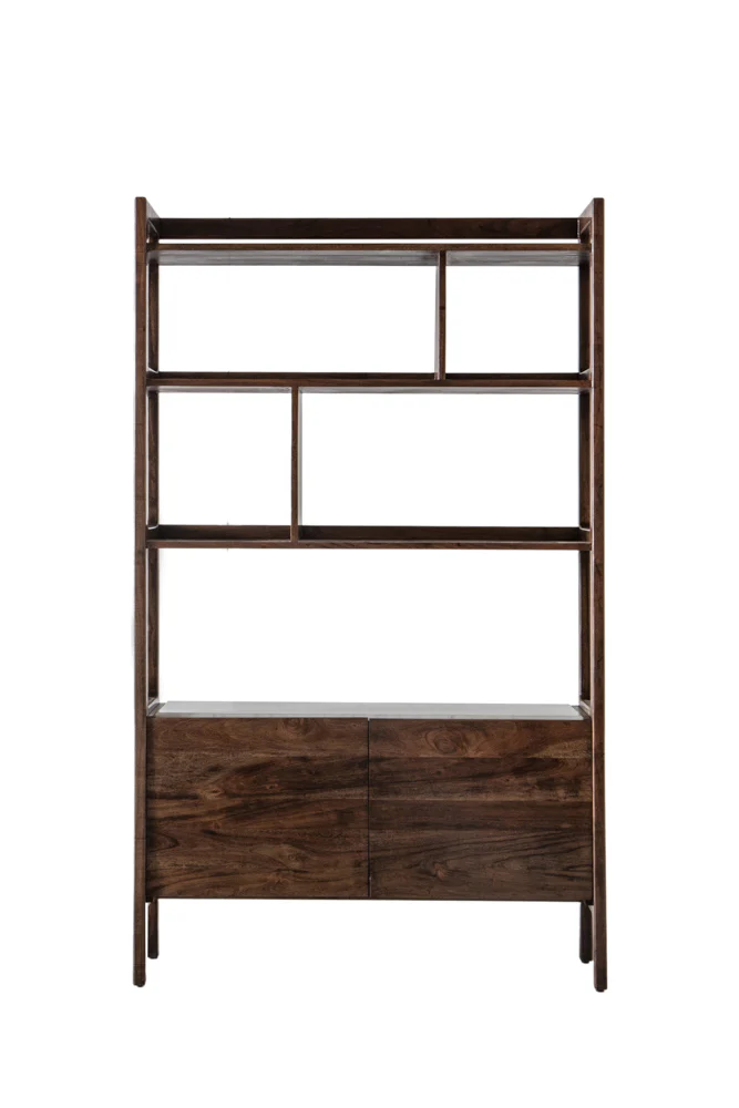 Acacia Wood & Marble Display Cabinet - Image 3