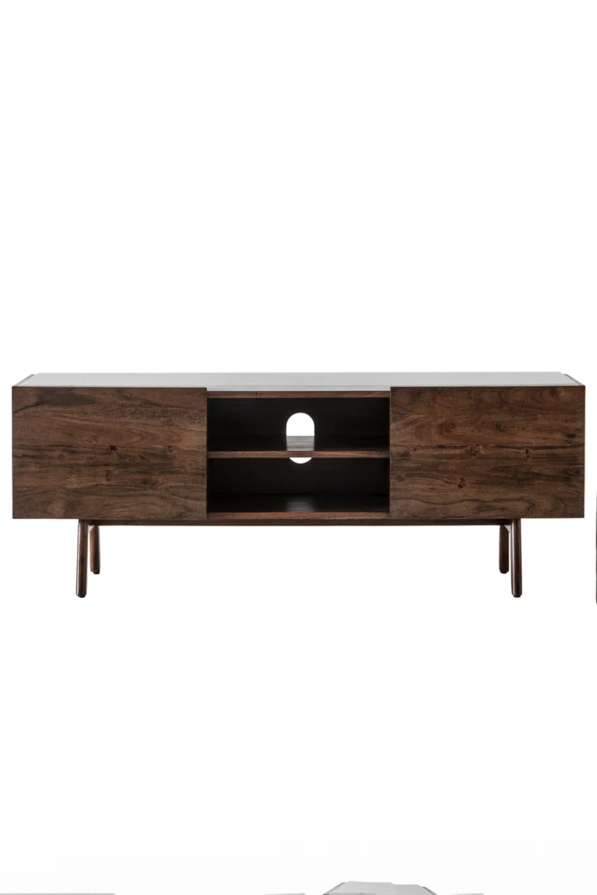Acacia Wood & Marble TV Unit - Image 5