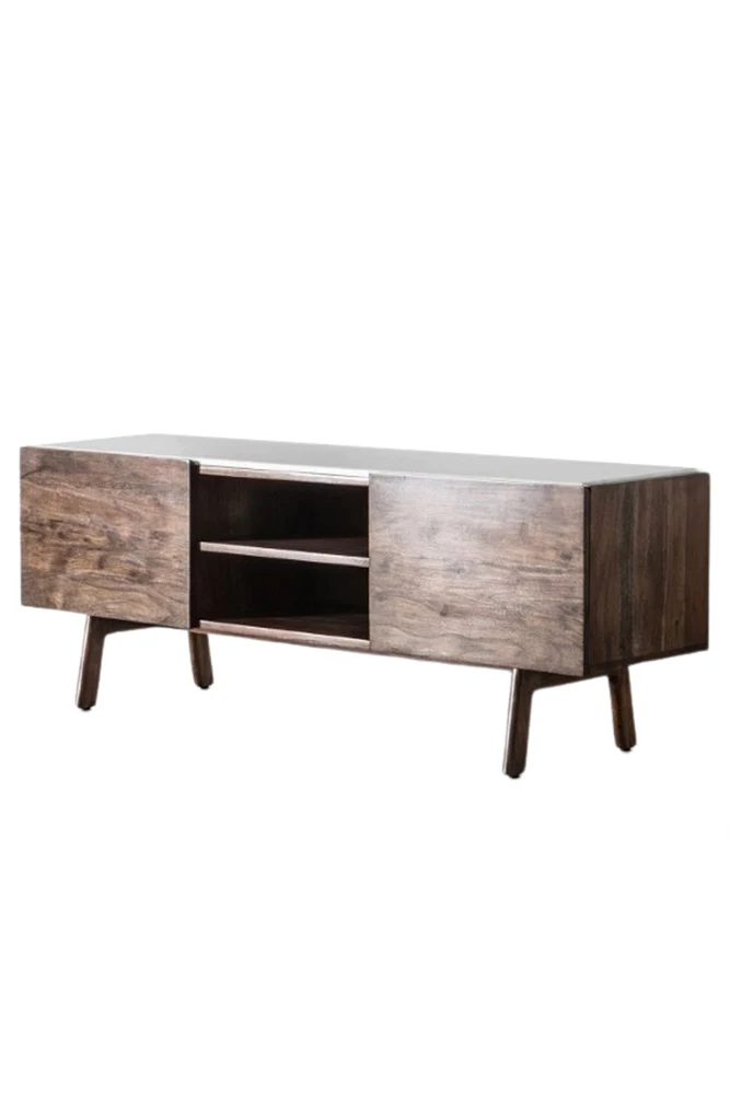 Acacia Wood & Marble TV Unit - Image 6