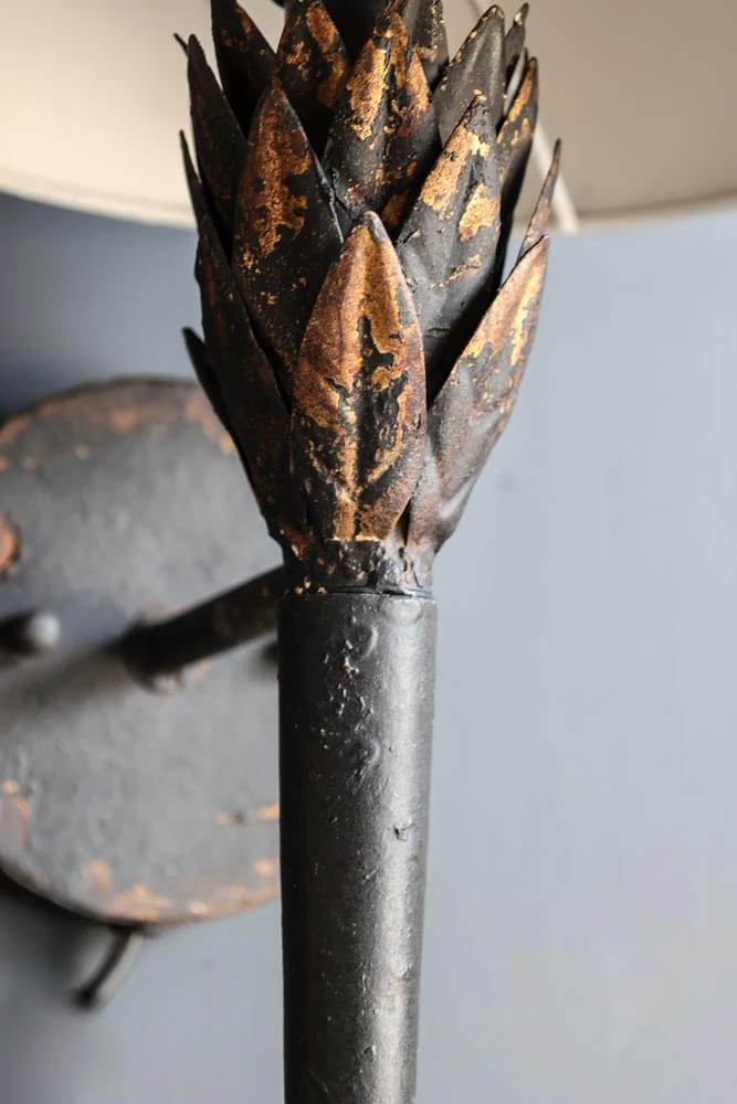 Aged Effect Black & Old Gold Torch Wall Light - Image 16