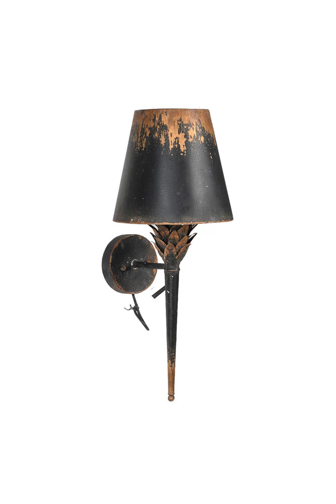 Aged Effect Black & Old Gold Torch Wall Light - Image 19