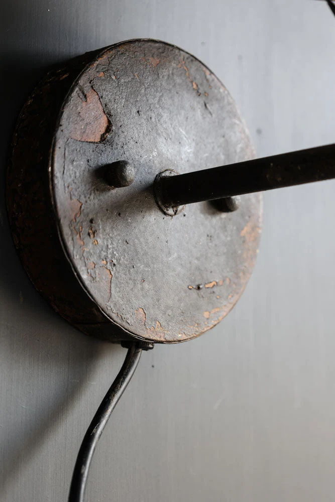 Aged Effect Black & Old Gold Torch Wall Light - Image 6