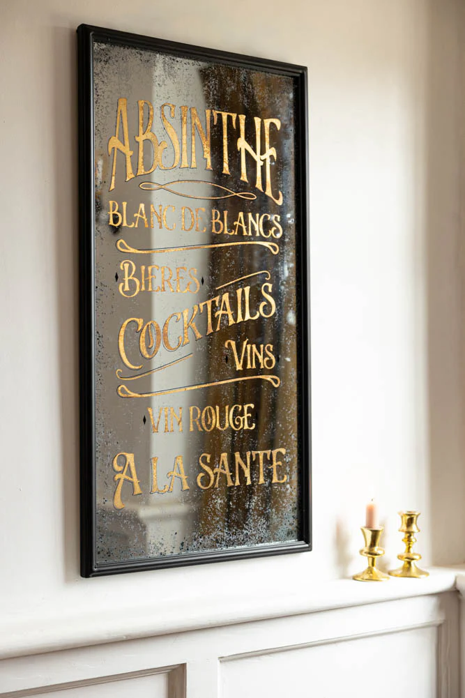 Aged Style Absinthe, Bieres & Vins Decorative Mirror - Image 2