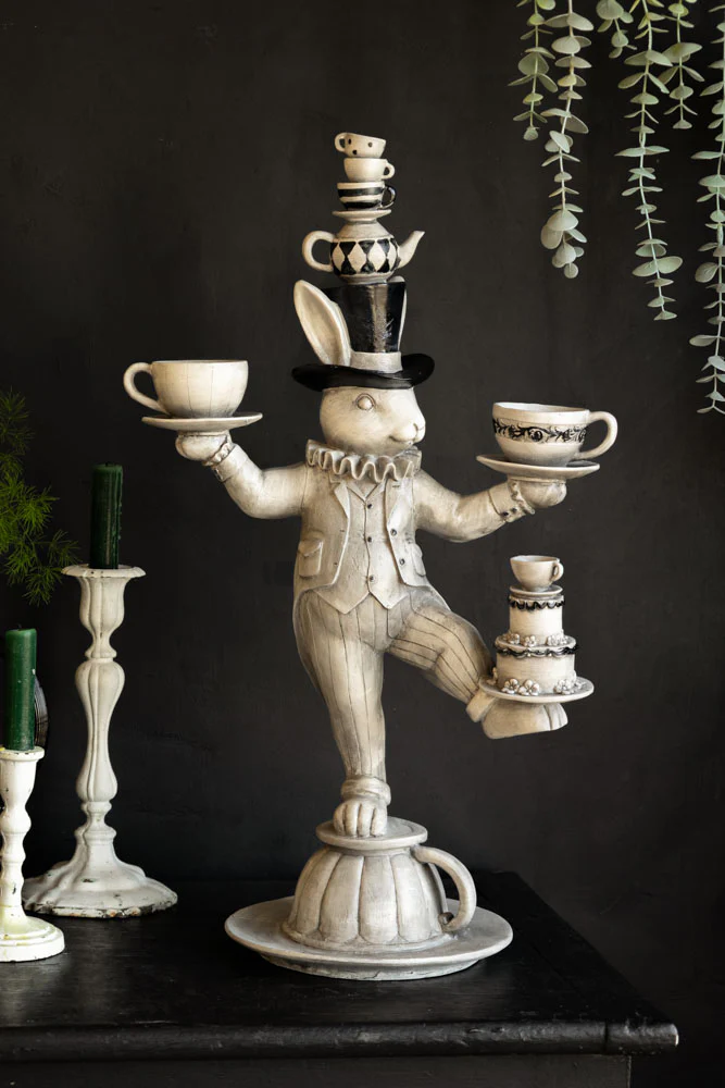 Alice In Wonderland Inspired Balancing Act White Rabbit Ornament