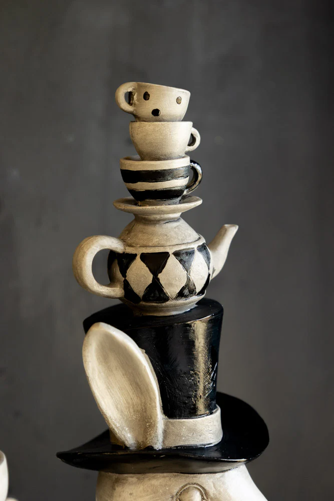 Alice In Wonderland Inspired Balancing Act White Rabbit Ornament - Image 4