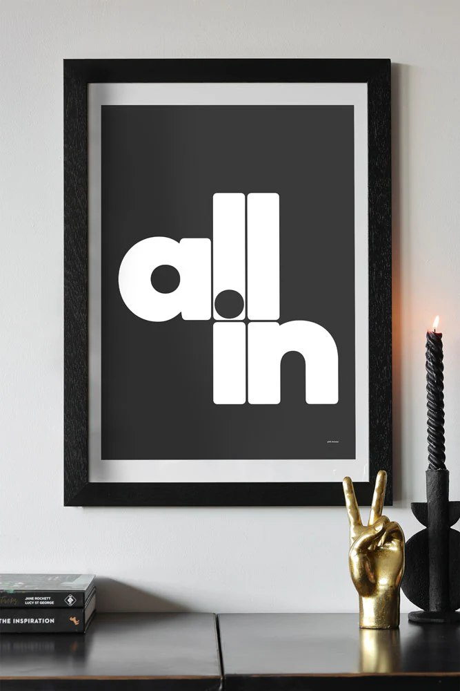 All In Black & White Art Print - Unframed - Image 2