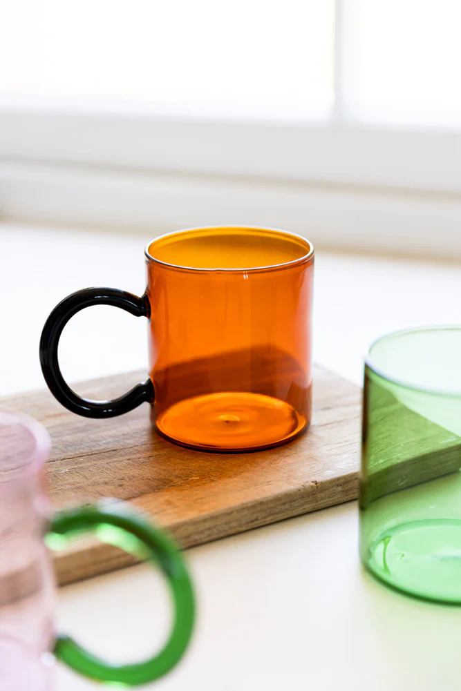 Amber & Black Glass Mug - Image 4