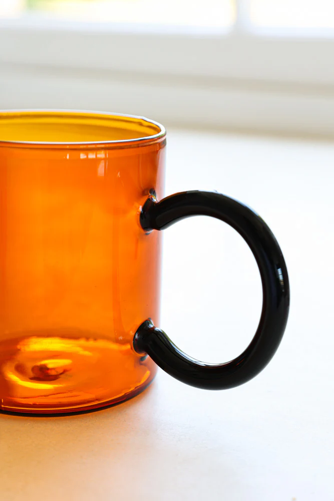 Amber & Black Glass Mug - Image 5