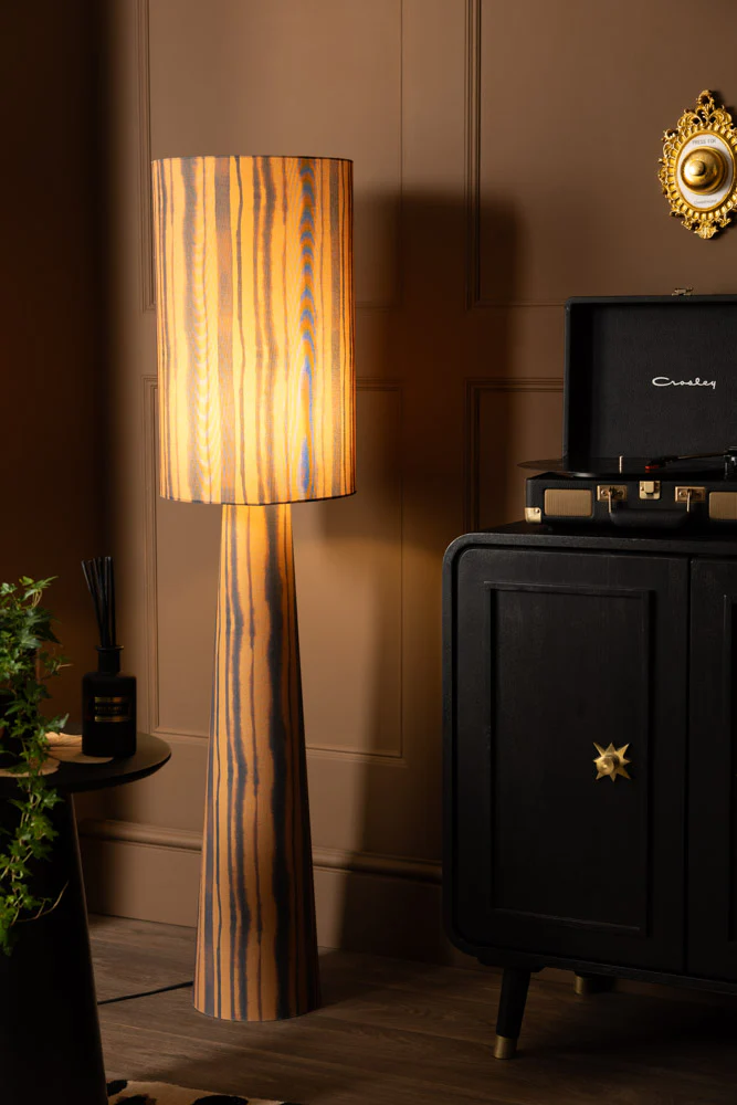 Amber Blurred Line Print Floor Lamp - Image 4