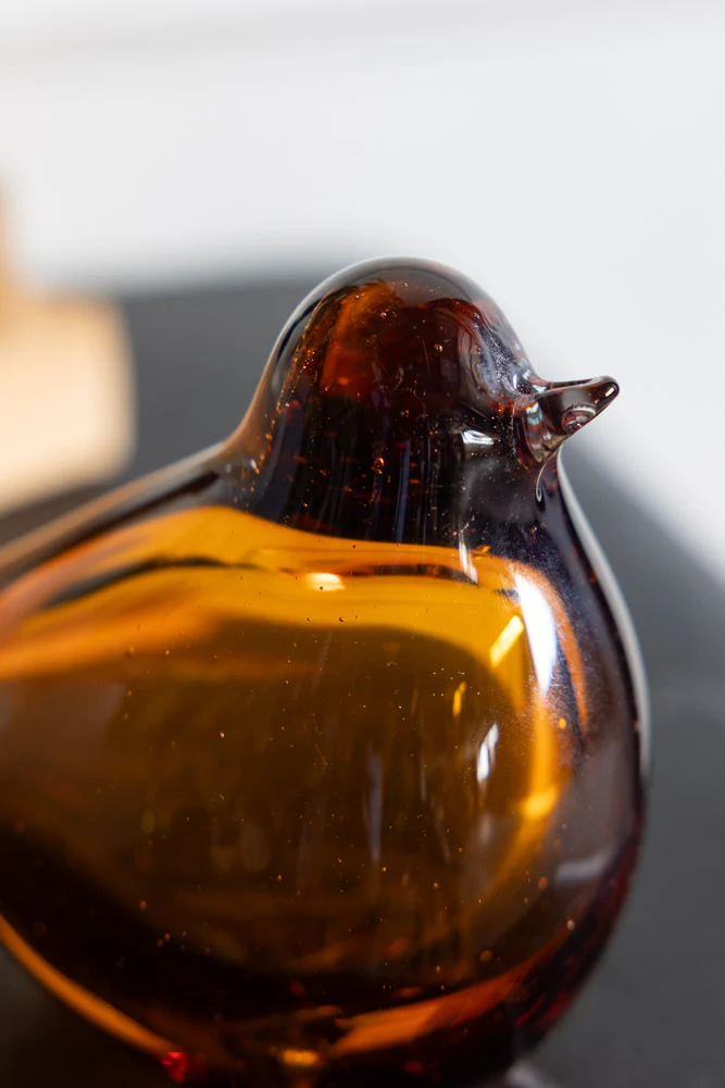 Amber Glass Bird Ornament - Image 2