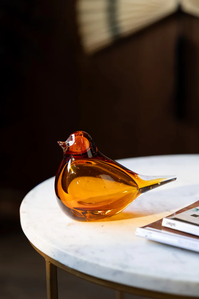 Amber Glass Bird Ornament - Image 3