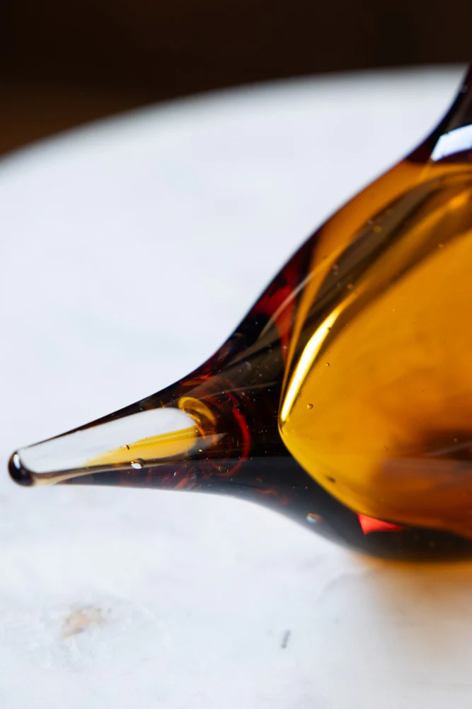 Amber Glass Bird Ornament - Image 4