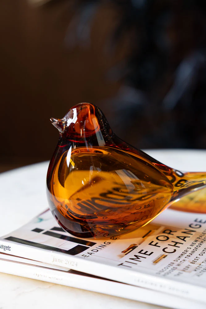 Amber Glass Bird Ornament - Image 5