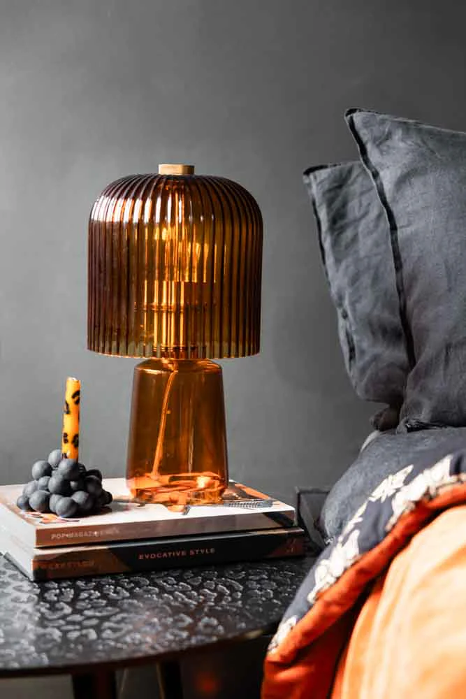 Amber Seventies Glass Table Lamp - Image 2