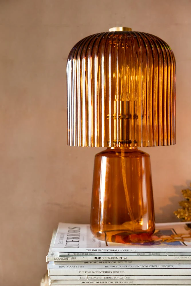 Amber Seventies Glass Table Lamp - Image 7