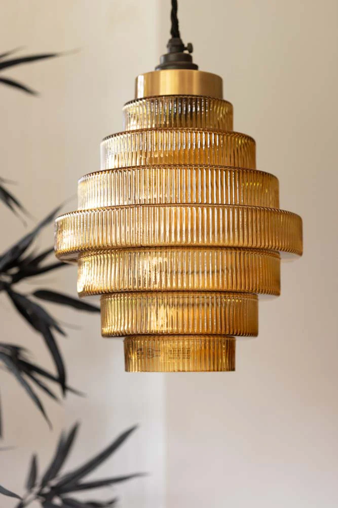 Amber Tiered Glass Easyfit Ceiling Shade - Image 2