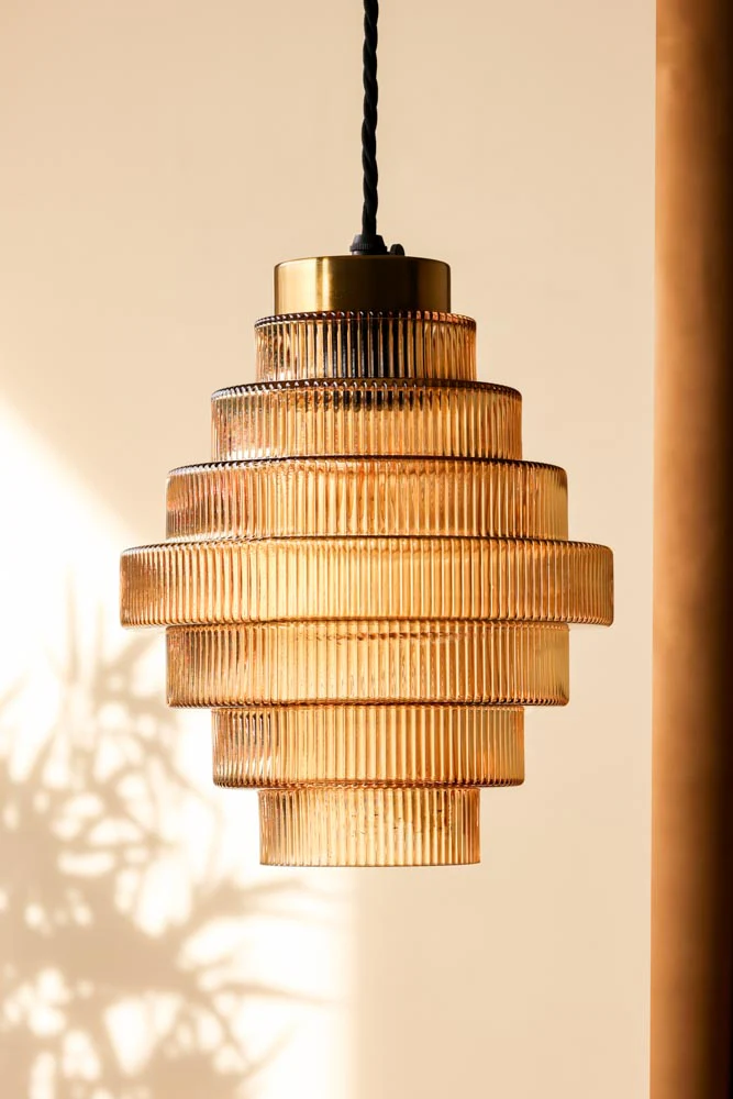Amber Tiered Glass Easyfit Ceiling Shade - Image 3