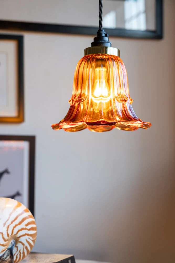 Amber Vintage-Style Glass Easyfit Ceiling Light Shade - Image 2