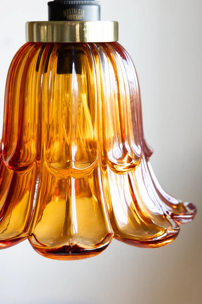 Amber Vintage-Style Glass Easyfit Ceiling Light Shade - Image 3