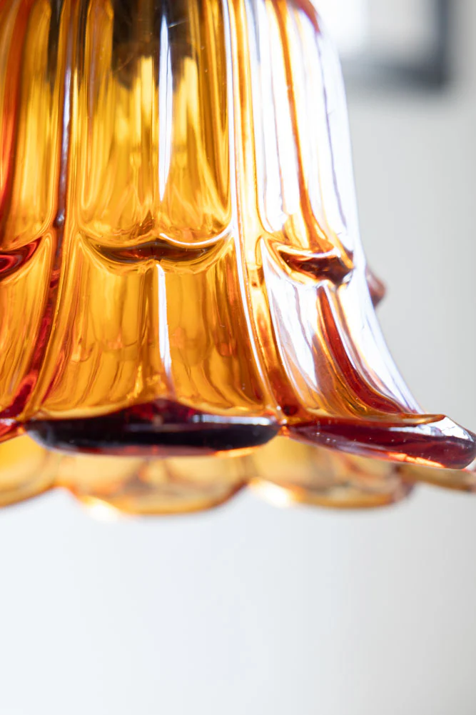 Amber Vintage-Style Glass Easyfit Ceiling Light Shade - Image 5