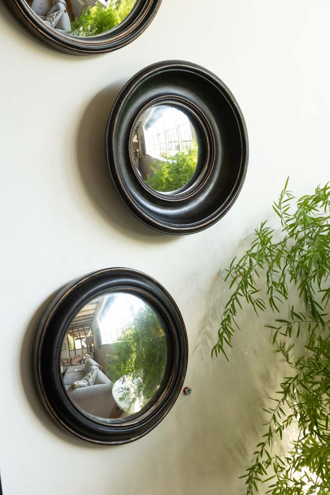 Antique Black Deep Framed Small Convex Mirror - Image 3