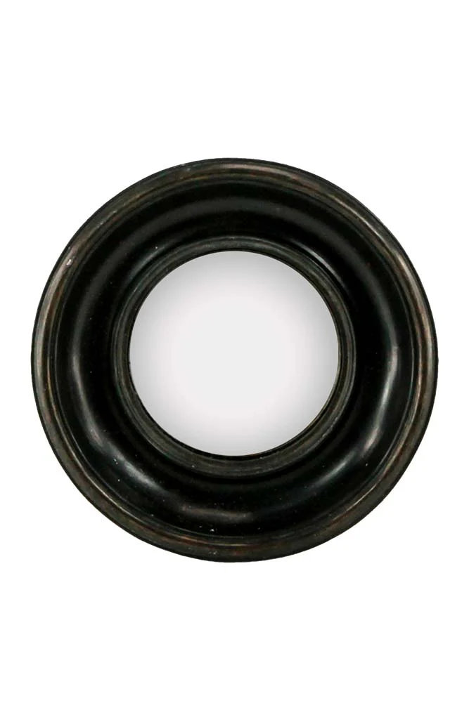 Antique Black Deep Framed Small Convex Mirror - Image 6