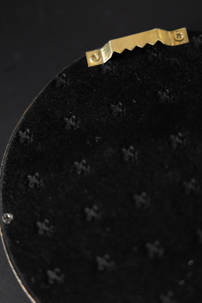 Antique Black Thin Framed Small Convex Mirror - Image 4