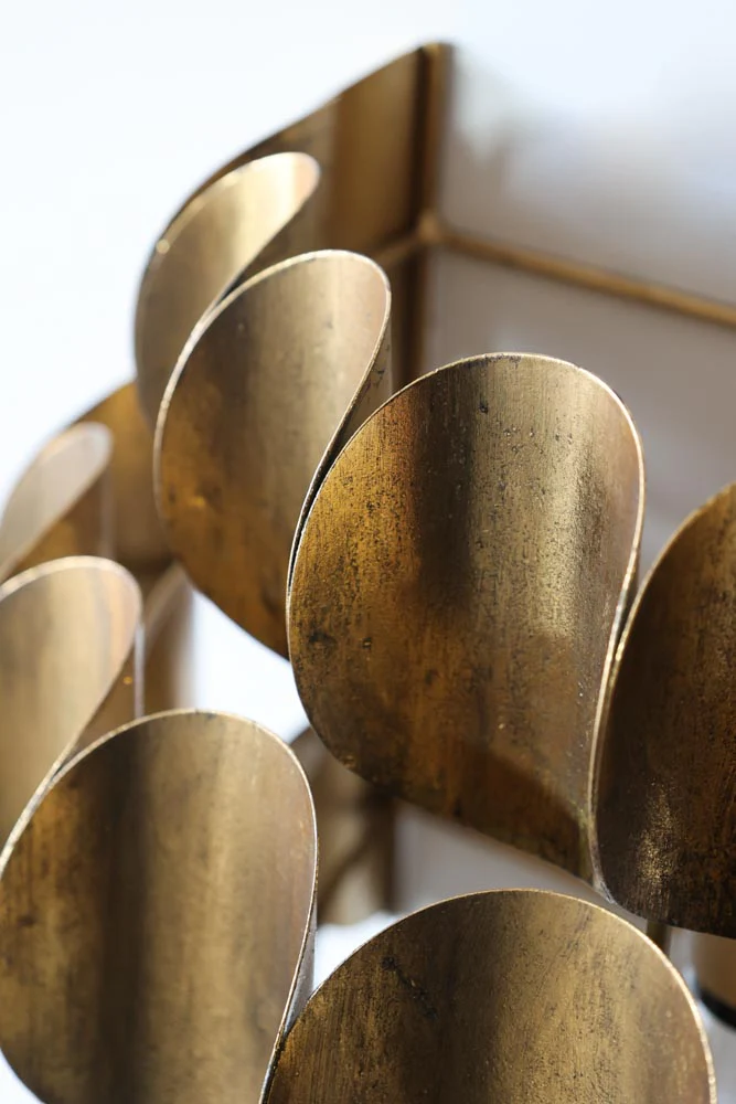 Antique Brass Curve Disc Wall Light - Image 2