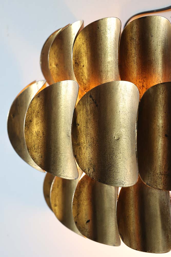 Antique Brass Curve Disc Wall Light - Image 5