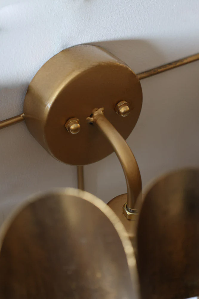 Antique Brass Curve Disc Wall Light - Image 6