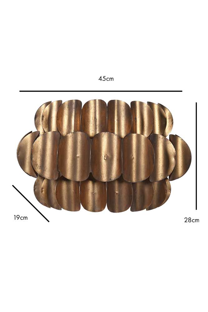 Antique Brass Curve Disc Wall Light - Image 8