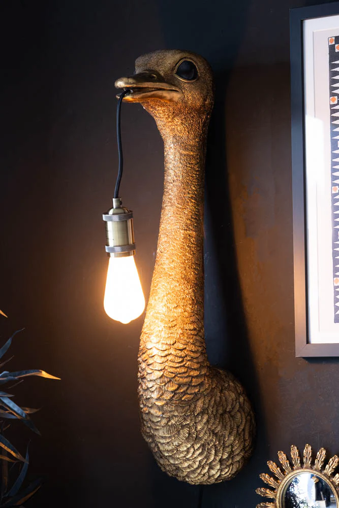 Antique Bronze Ostrich Wall Light - Image 3