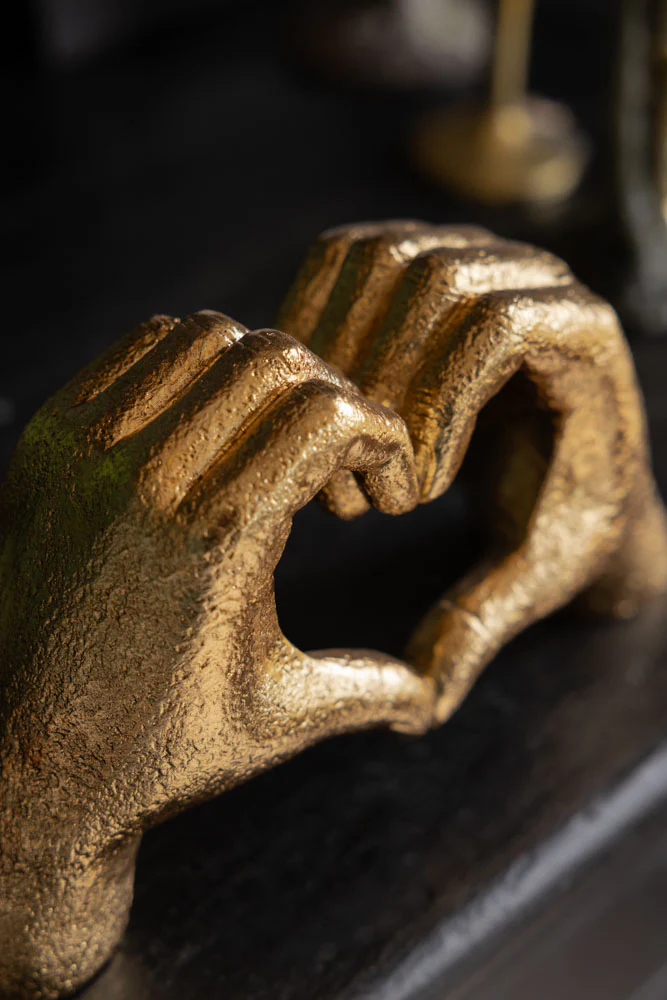 Antique Gold Heart Hands Ornament - Image 2