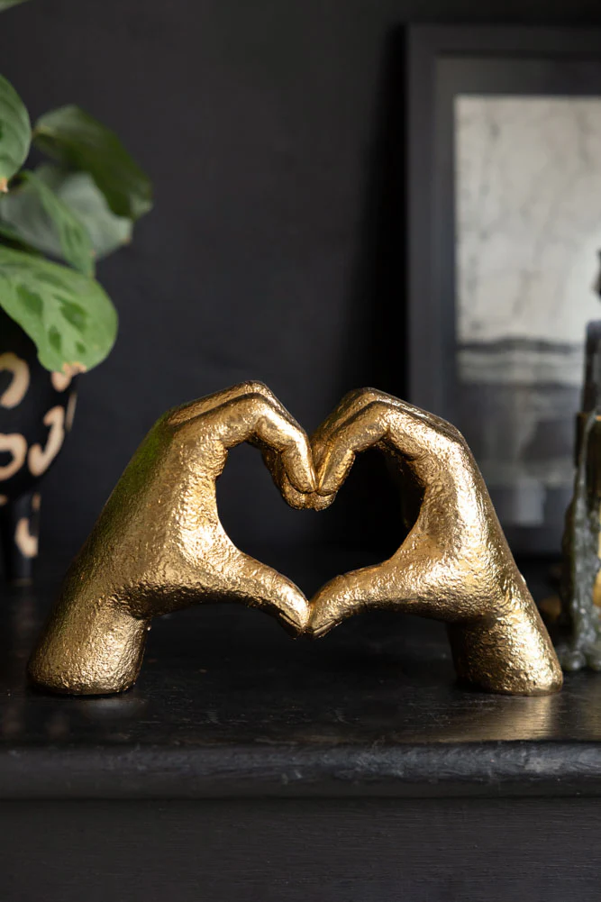 Antique Gold Heart Hands Ornament - Image 3