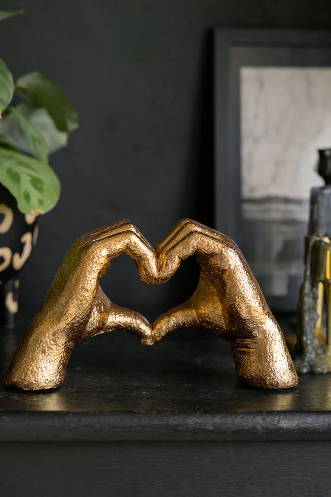 Antique Gold Heart Hands Ornament - Image 4