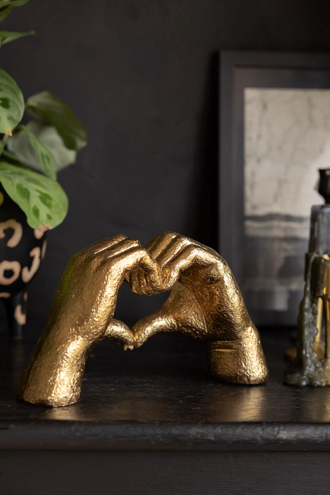 Antique Gold Heart Hands Ornament - Image 5