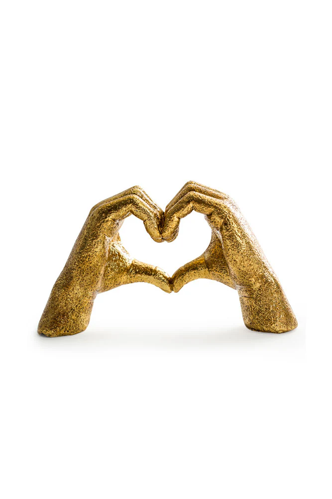 Antique Gold Heart Hands Ornament - Image 6