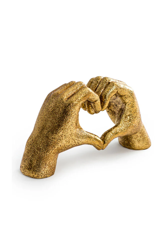 Antique Gold Heart Hands Ornament - Image 7