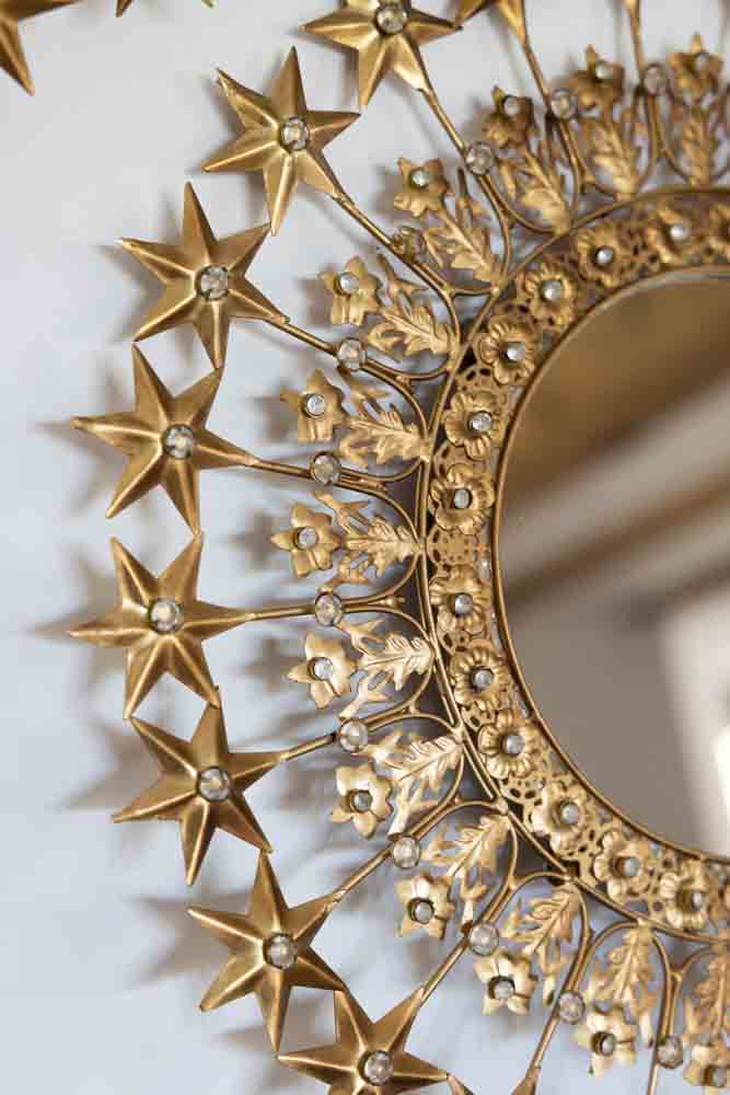 Antique Gold Jewelled Star Wall Mirror - Image 4