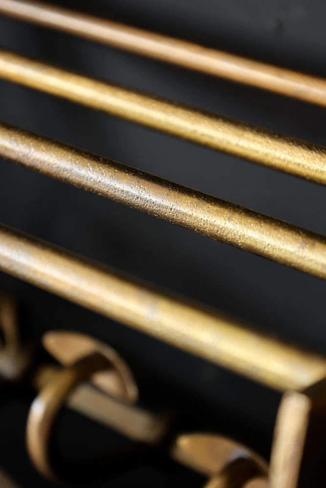 Antique Gold Luggage Rack With Coat Hooks - Image 5
