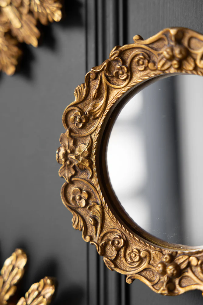 Antique Gold Small Ornate Mirror - Image 2