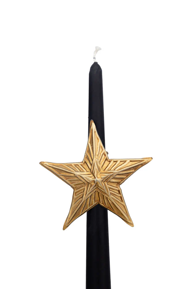 Antique Gold Star Dinner Candle Ring - Image 4