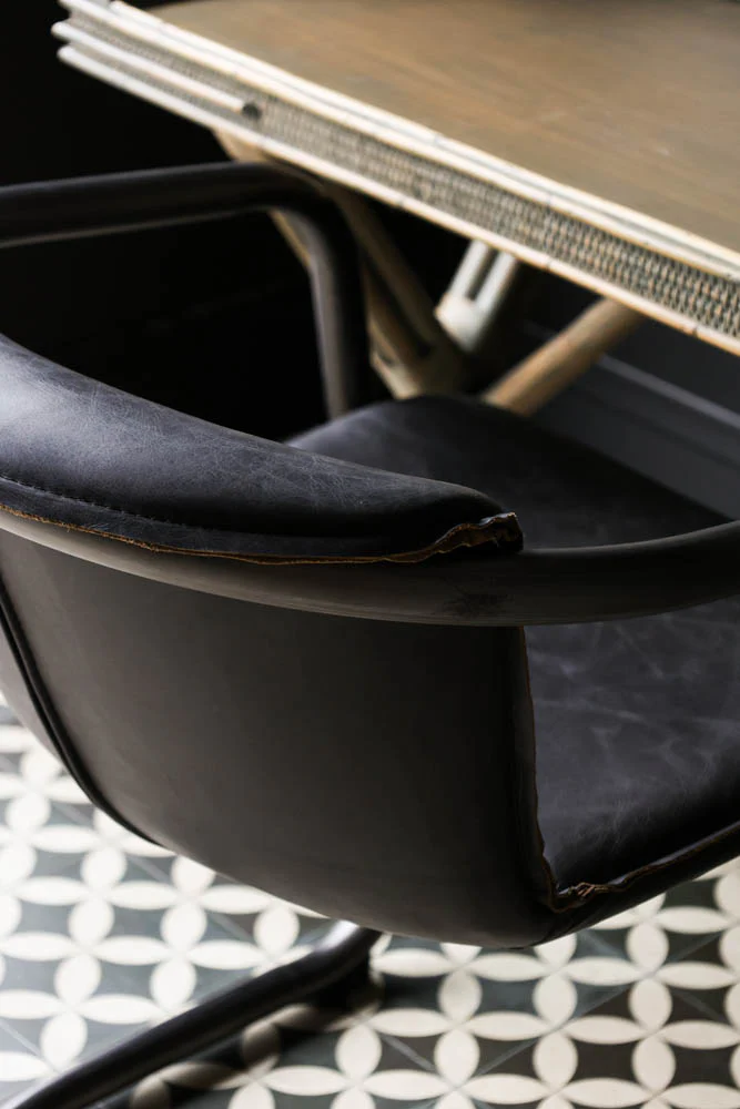 Antique Slate Leather Chair - Image 3