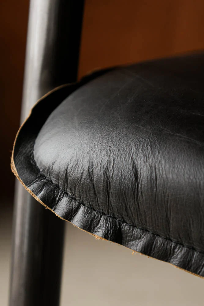 Antique Slate Leather Chair - Image 5